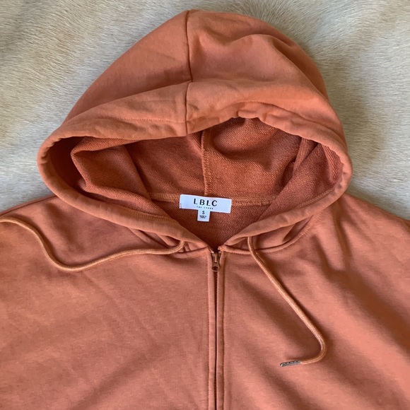 LBLC THE LABEL “Joey Zipper Hoodie” Terracotta ORANGE Pullover Sweatshirt - Picture 7 of 7